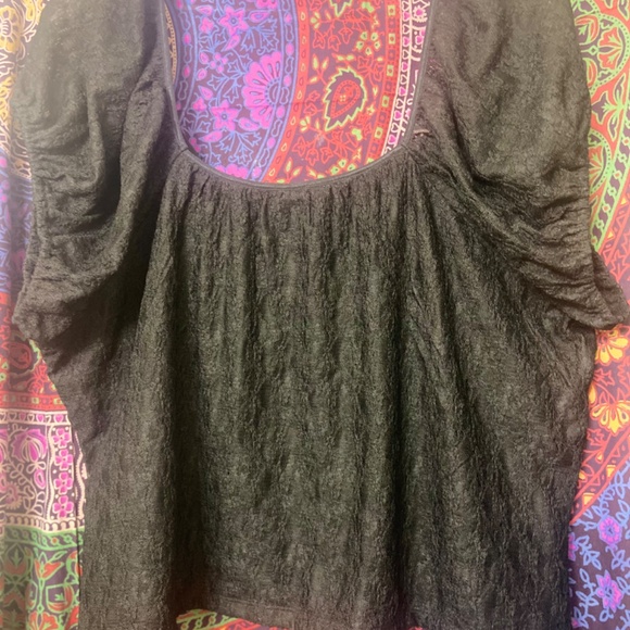 Nordstrom BP. Brand, Black, Short Cap Sleeve, Lace, Crop Top Plus size 4X - Picture 3 of 4